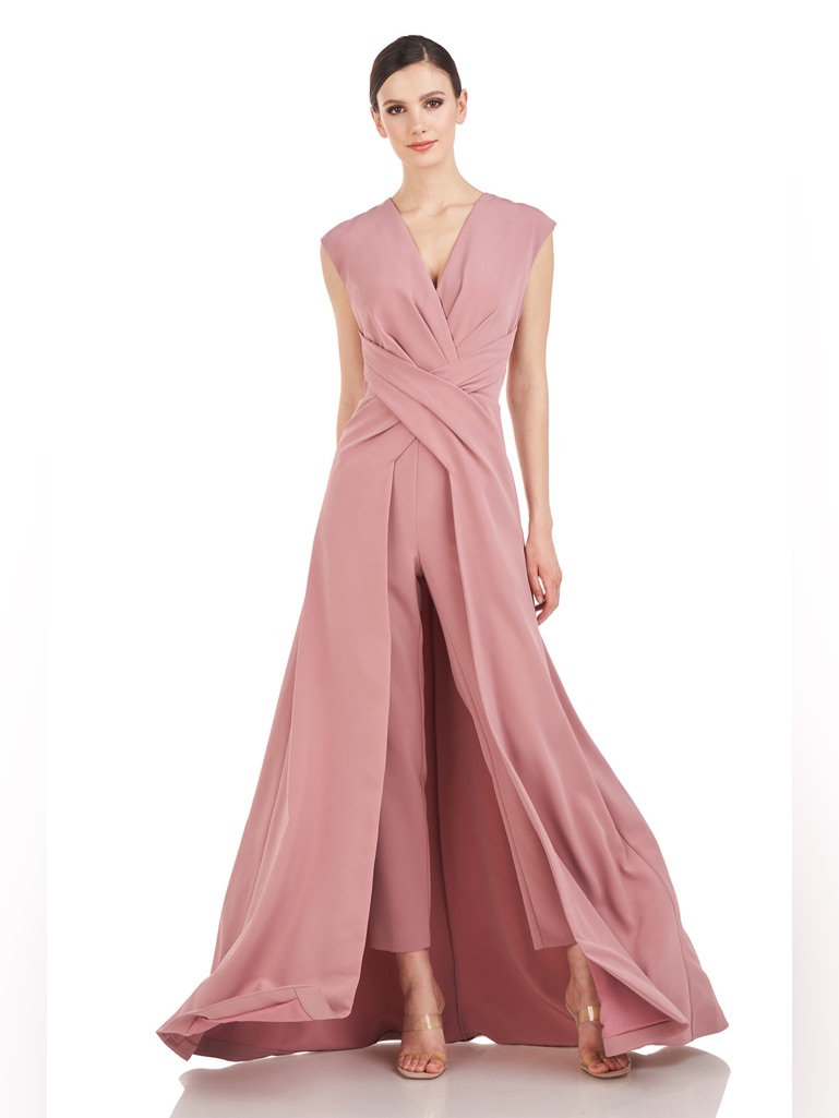 Nwt Kay Unger Una Crepe Walk-Thru Jumpsuit Size 6